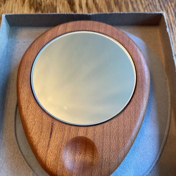 Vintage Lasercraft Pocket Mirror Rose Cherry Shelbourne Hand New in Box - Picture 3 of 5